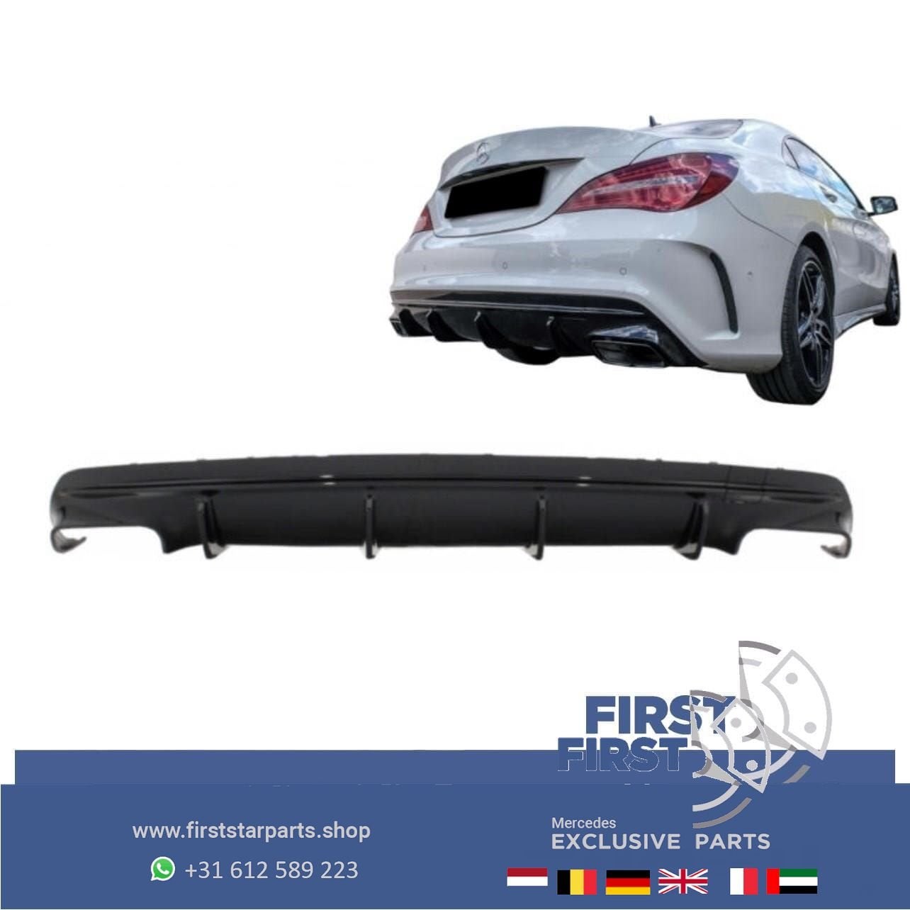 W117 CLA45 AMG DIFFUSER + UITLAAT SIERSTUKKEN AERO PAKKET Me, Gebruikt, -, Ophalen of Verzenden, -