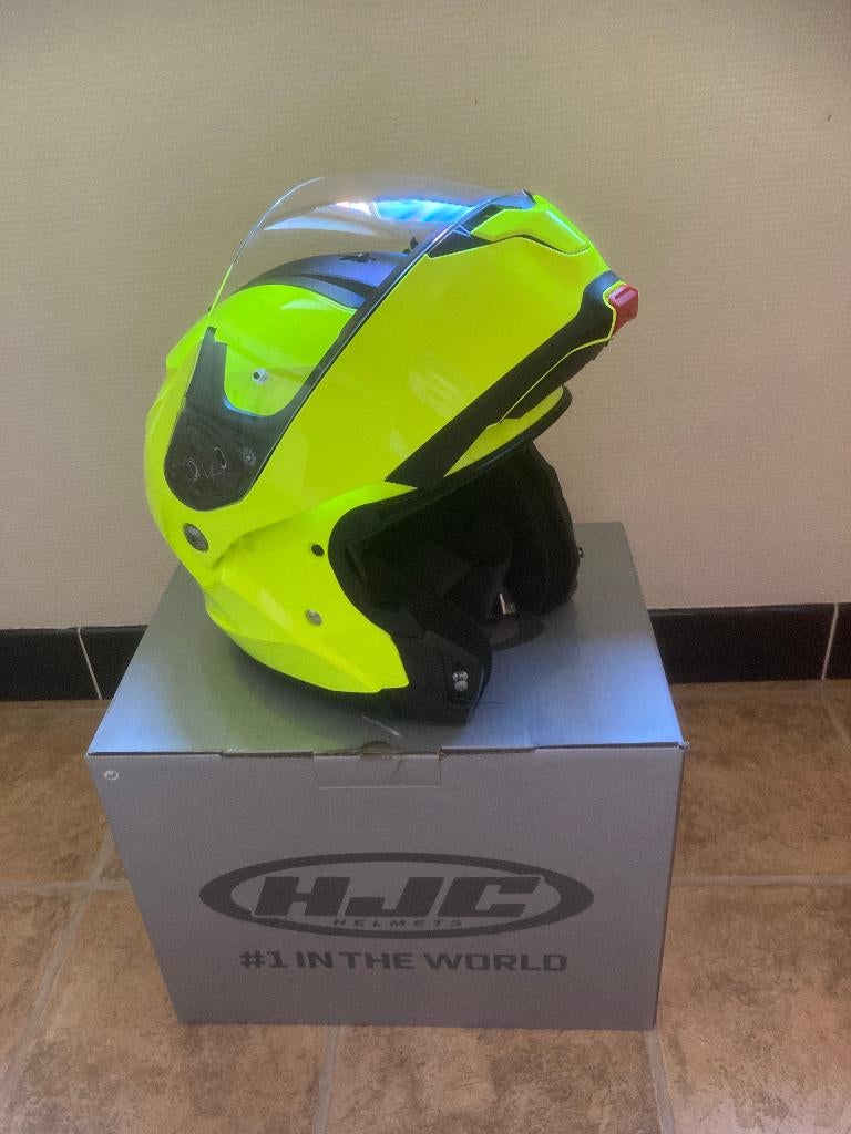 casque HJC modulable 2XL vert fluo.  NEUF et jamais utilisé., Ophalen, XXL, HJC