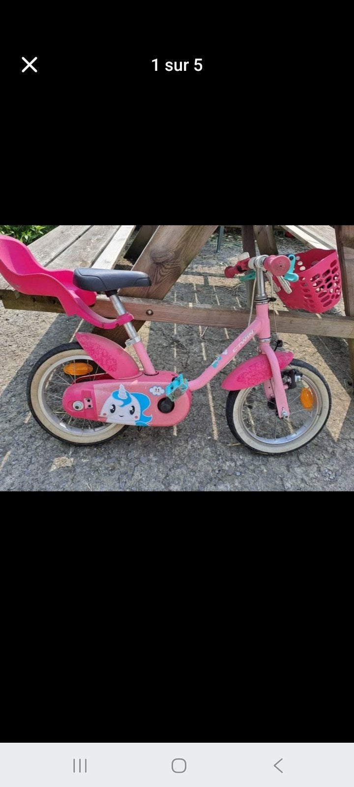 Vélo fille 16 pouces, Vélos & Vélomoteurs, Enlèvement, Utilisé, BTwin Décathlon, Stabilisateurs