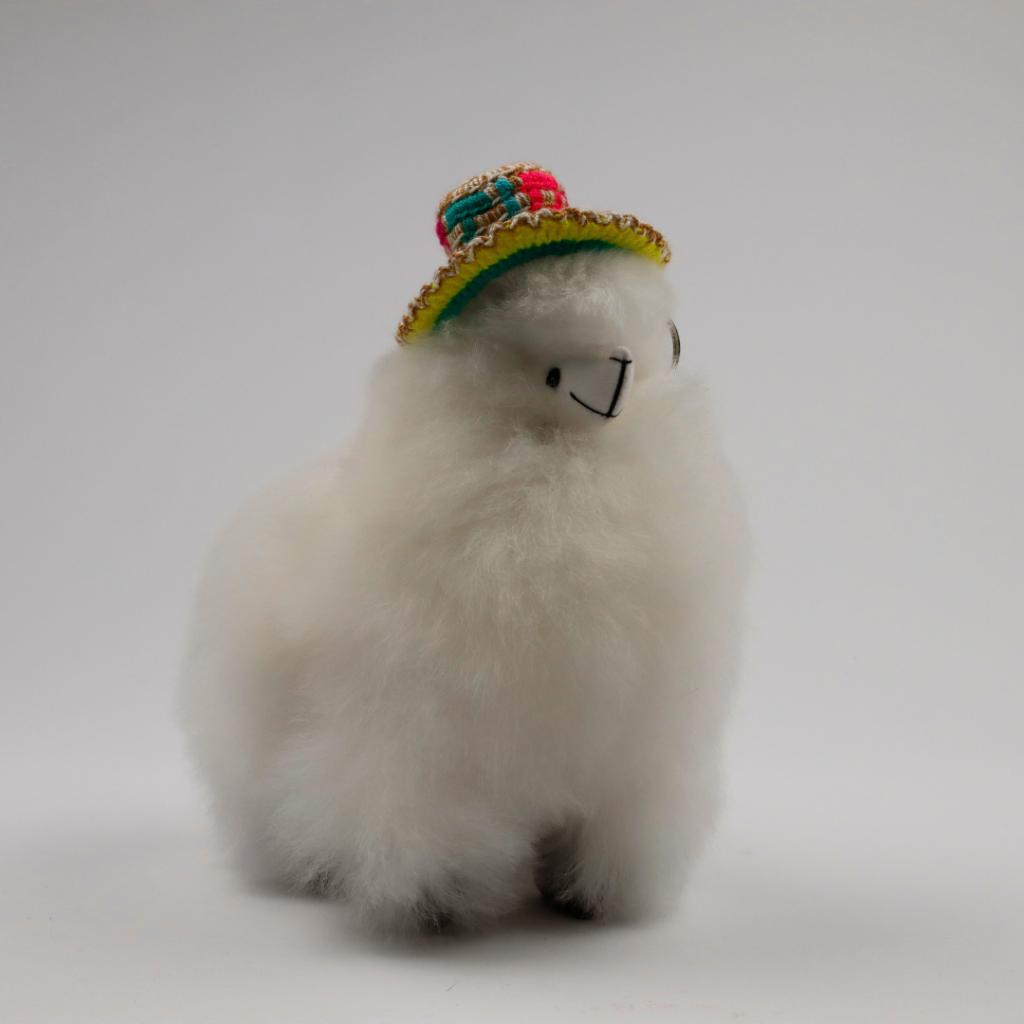 Baby Alpaka Knuffel Wit S (15cm) handgemaakt in Peru, Verzenden, Nieuw, Overige typen