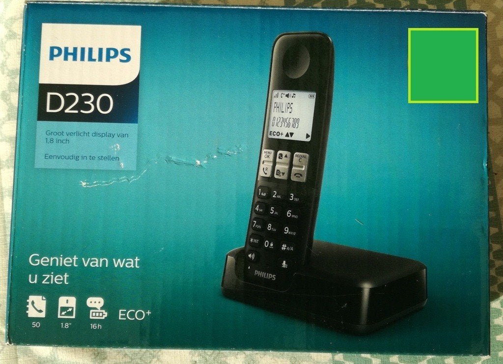 Draadloze oplaadbare Telefoon PHILIPS D 230 handset, Telecommunicatie, Ophalen of Verzenden, Gebruikt, 1 handset, Stralingsarm