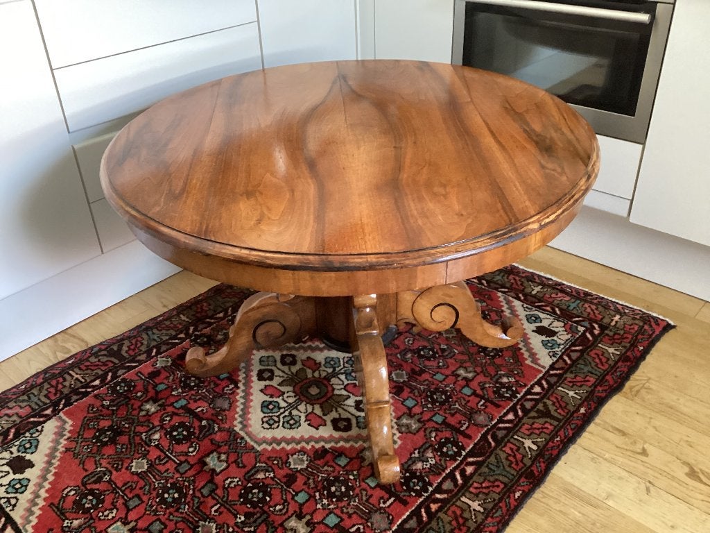 Table basse ronde en acajou blond (acajou). 047/Ea., Enlèvement