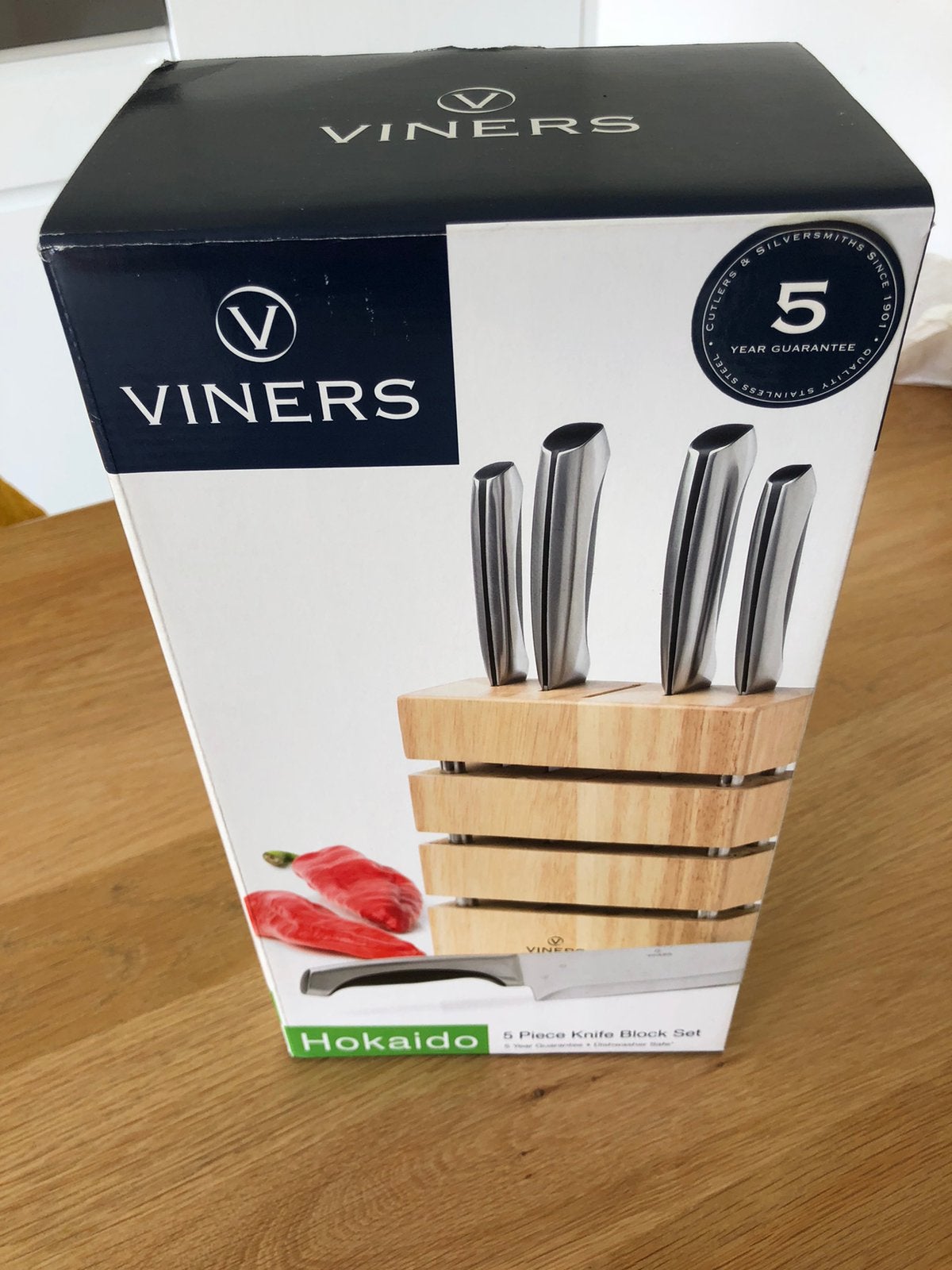 Nieuw messenblok met 5 messen Viners, Huis en Inrichting, Ophalen, Nieuw, Bestekset