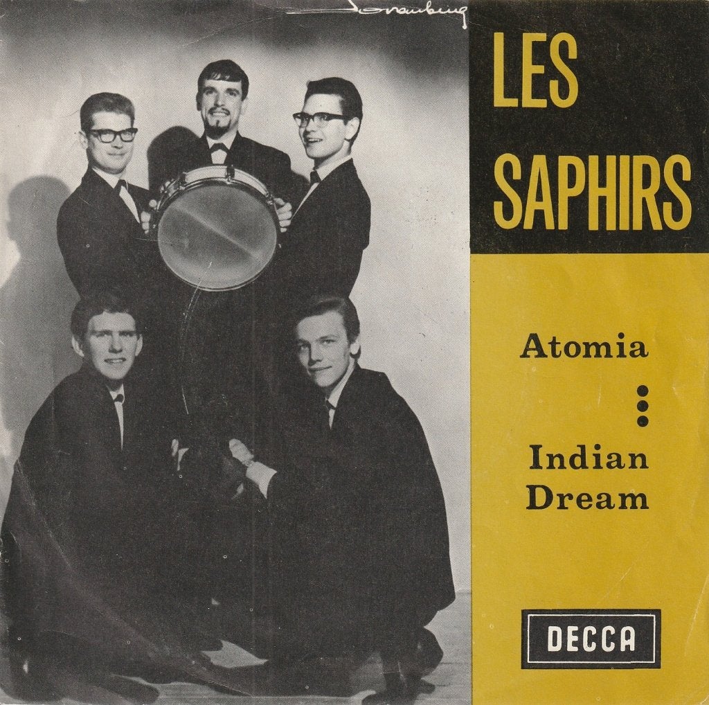 Les Saphirs - Atomia / Indian dream - Belpop, Cd's en Dvd's, Vinyl Singles, 7 inch, Zo goed als nieuw, Pop, Overige typen