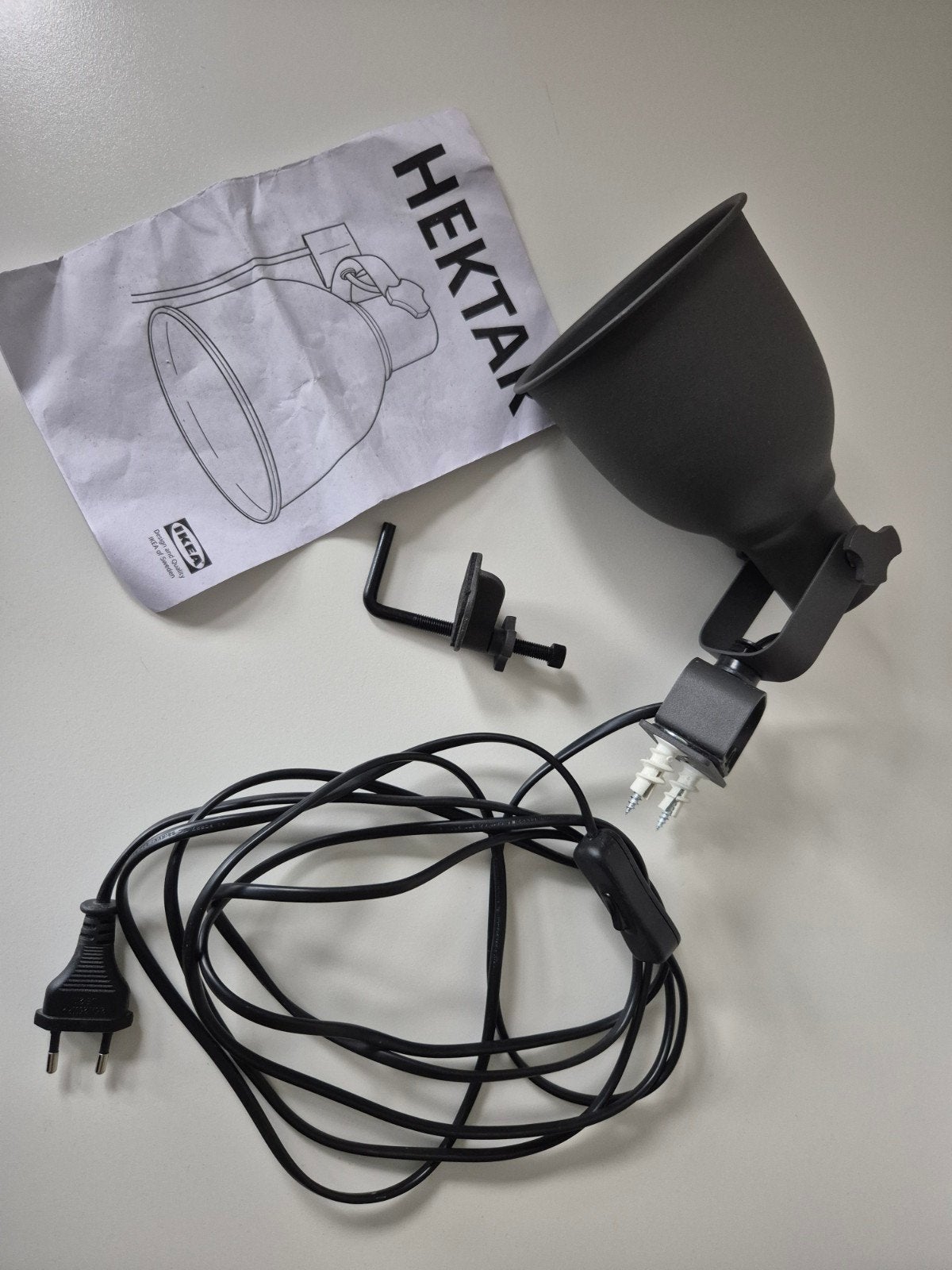HEKTAR lamp  Wand-/klemspot, donkergrijs, Maison & Meubles, Enlèvement ou Envoi