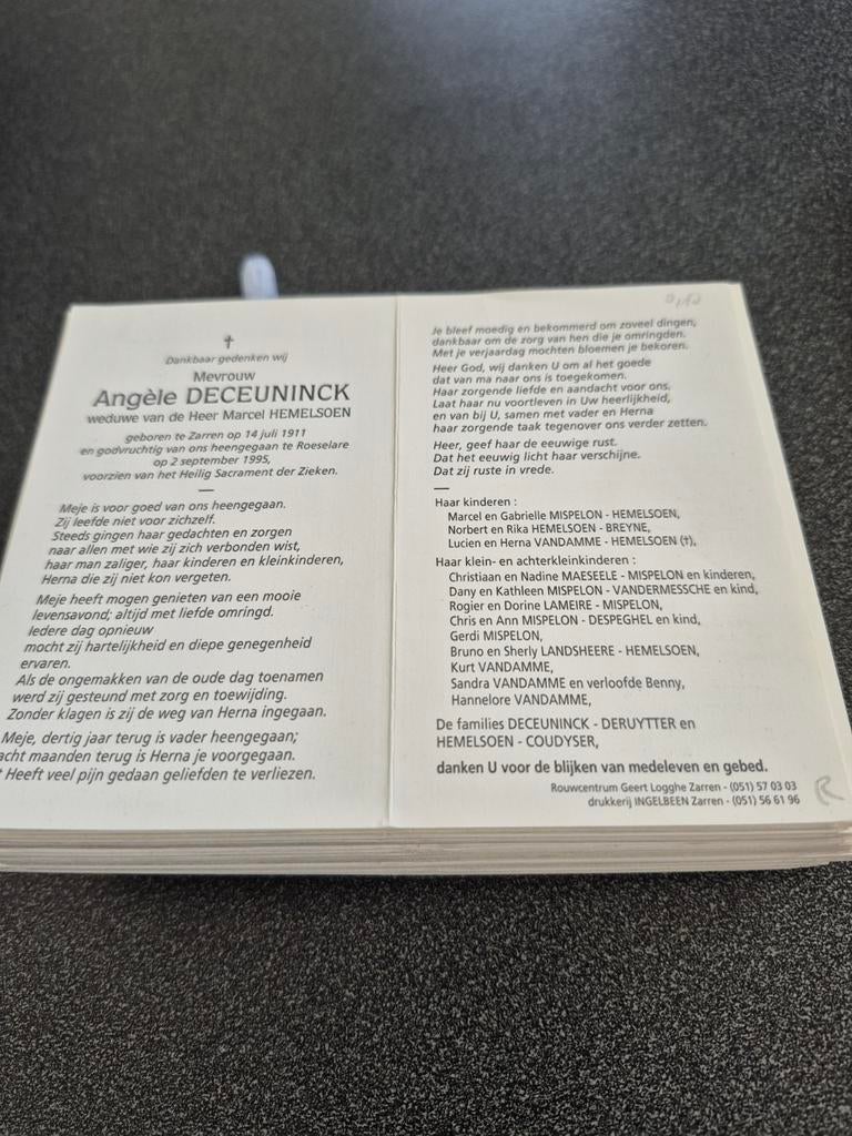 Bidprentjes Zarren, Ophalen of Verzenden