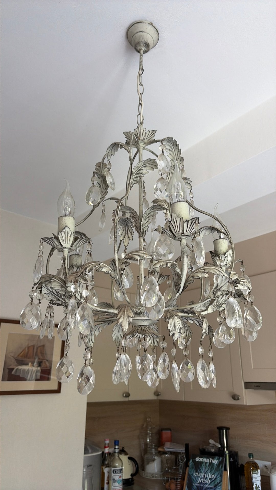 Luster met 5 lichtpunten, Ophalen of Verzenden, Zo goed als nieuw