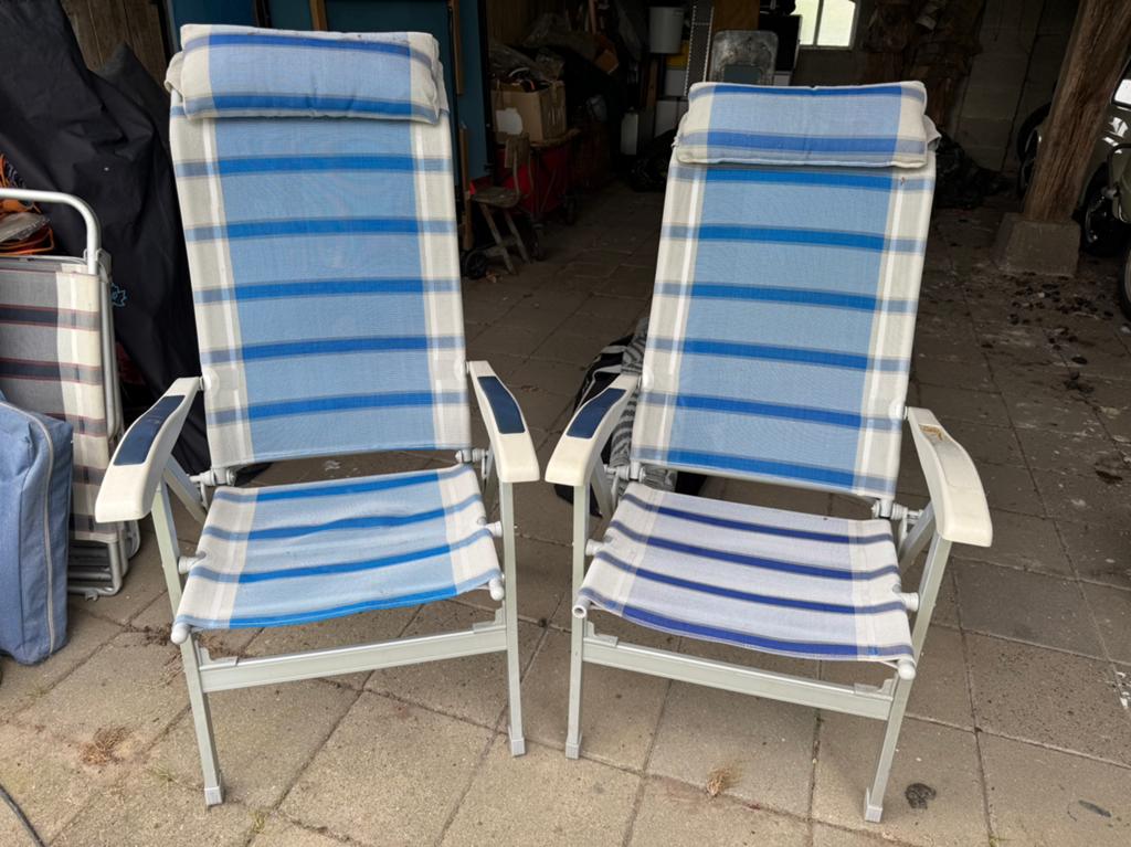 Twee tuinstoelen kampeerstoelen, verstelbaar igst, Ophalen, Gebruikt, Verstelbaar