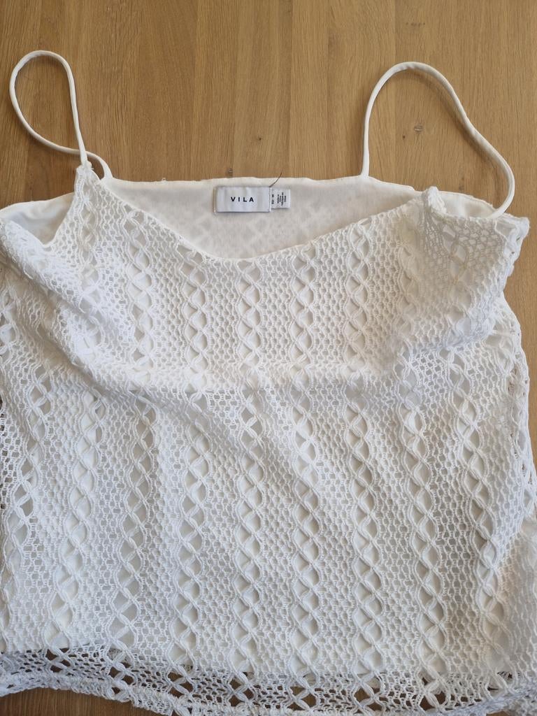 Wit topje kant maat medium merk Vila, Kleding | Dames, Topjes, Wit, Vila, Zonder mouw, Gedragen