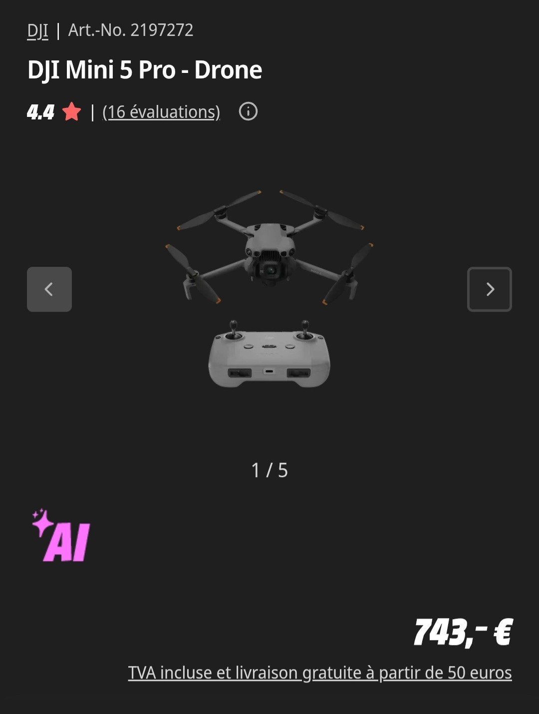 Drone Dji Mini 5 pro (nieuw - zegel), Ophalen, DJI