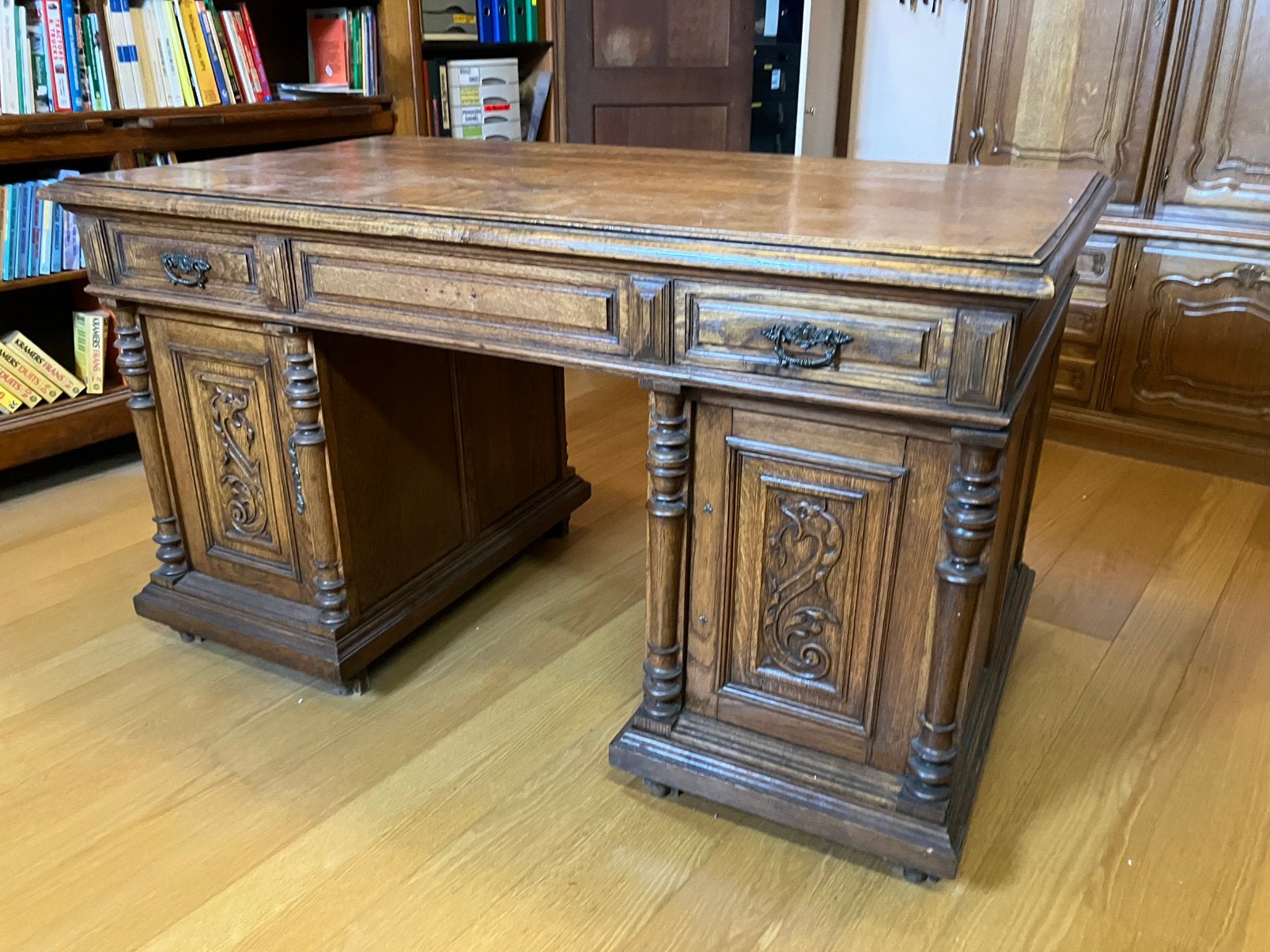 Antiek bureau 19e eeuw in eik, Antiek en Kunst, Ophalen
