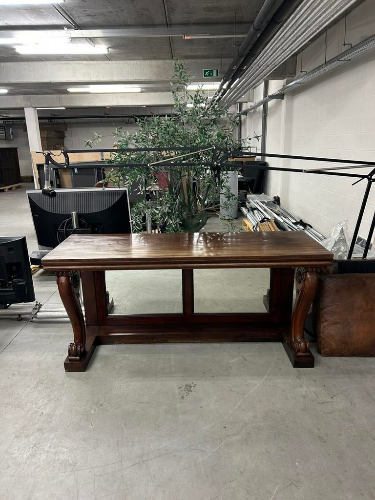Grande table / bureau en bois massif, Enlèvement