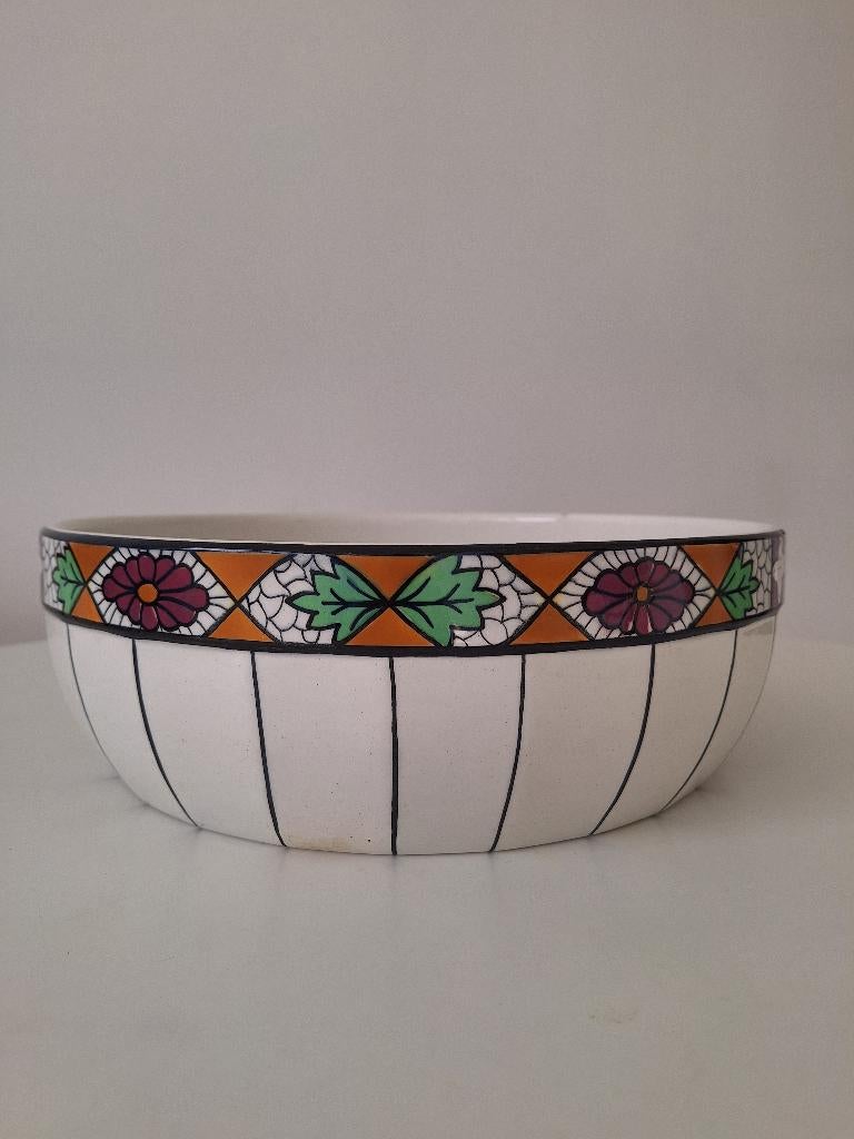 AMC Belgium grand bassin plat Art Deco, Antiquités & Art, Antiquités | Céramique & Poterie, Enlèvement