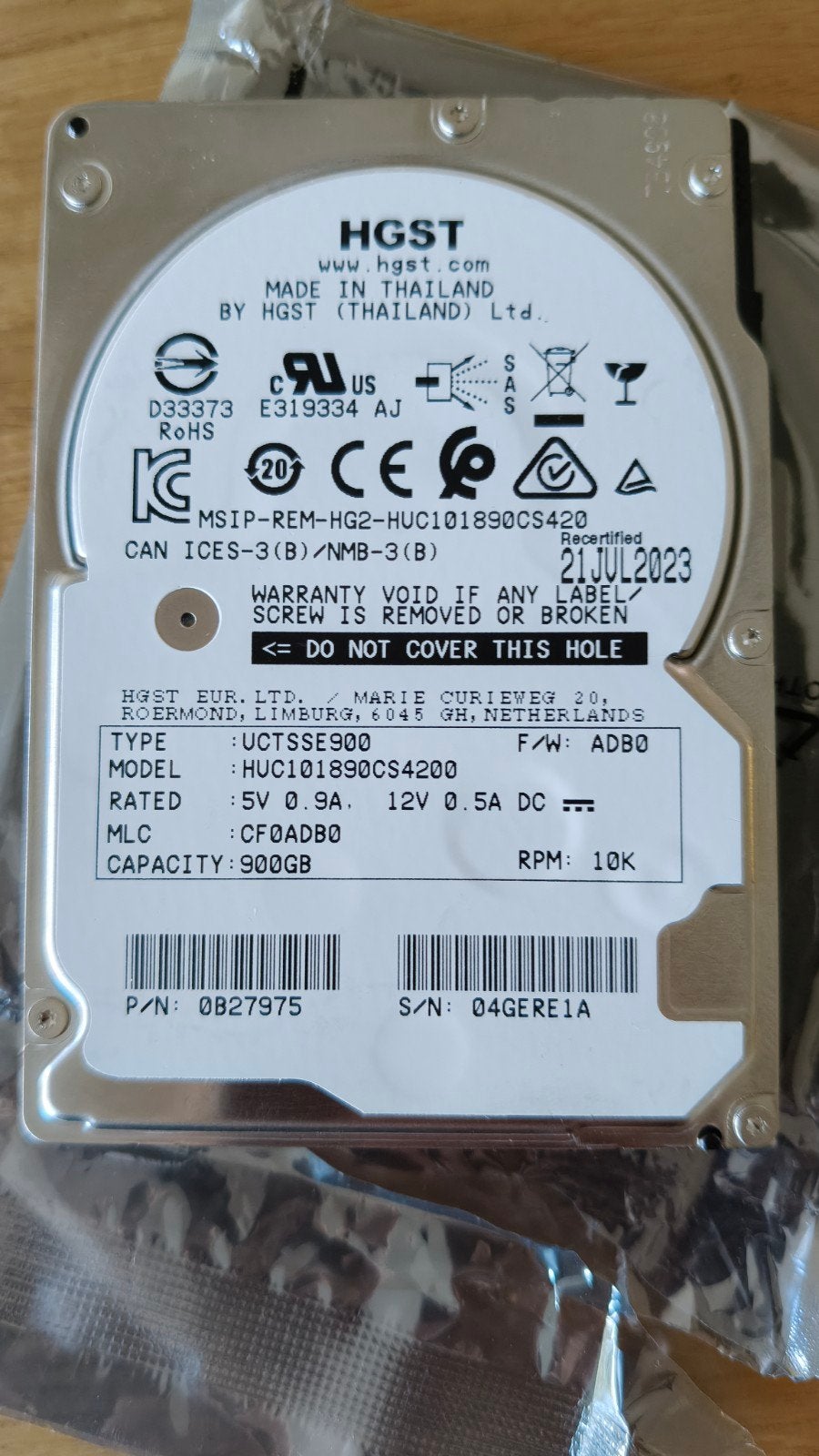 Hard disk SAS SSD 900GB refurbished, Computers en Software, Harde schijven, Ophalen, Intern, SAS, 900GB