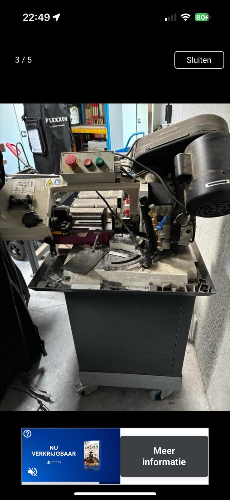 Optimum S131GH metaal lintzaag te koop, Ophalen
