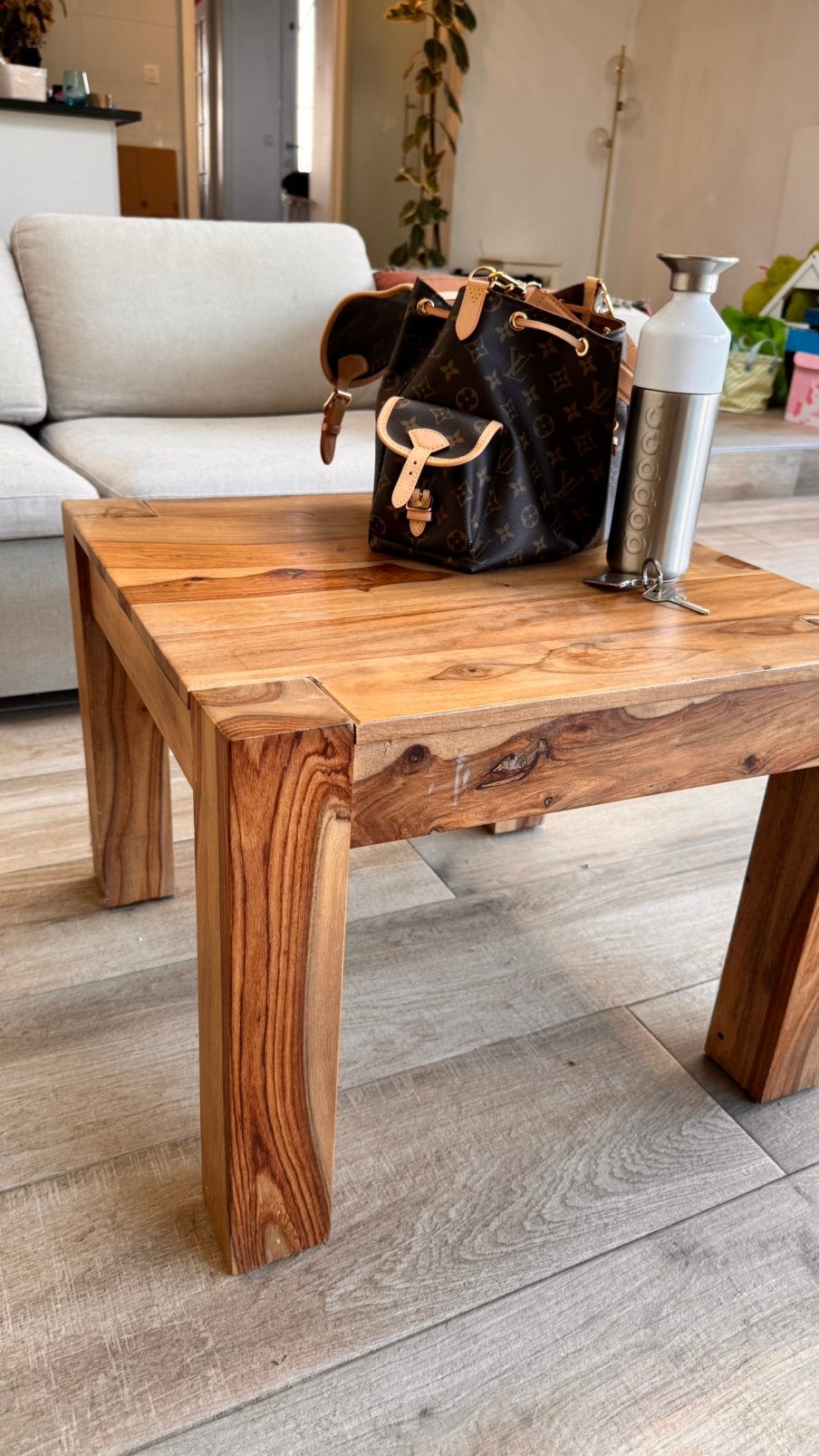 Table en teck 50 cm, Enlèvement, Comme neuf, Teck