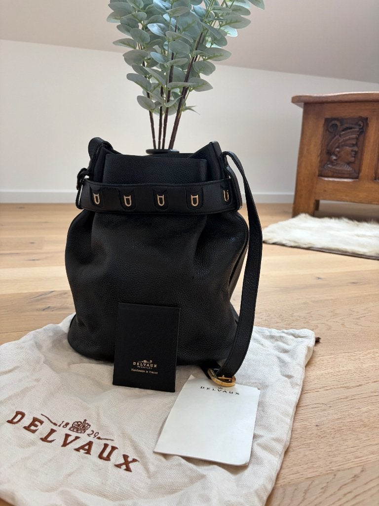 Delvaux Calicot, Enlèvement ou Envoi, Comme neuf, Noir, Sac à bandoulière