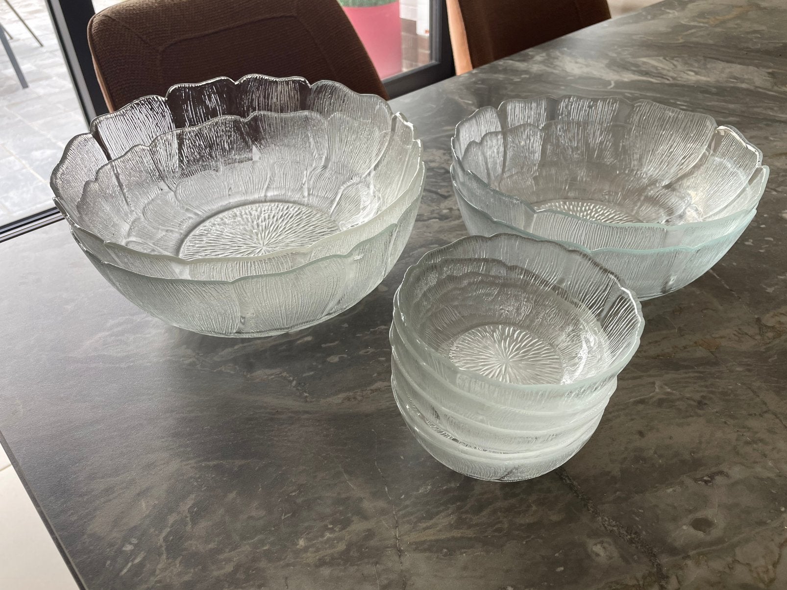 Vintage glazen kommen, Huis en Inrichting, Keuken | Servies, Ophalen, Zo goed als nieuw, Kom(men)