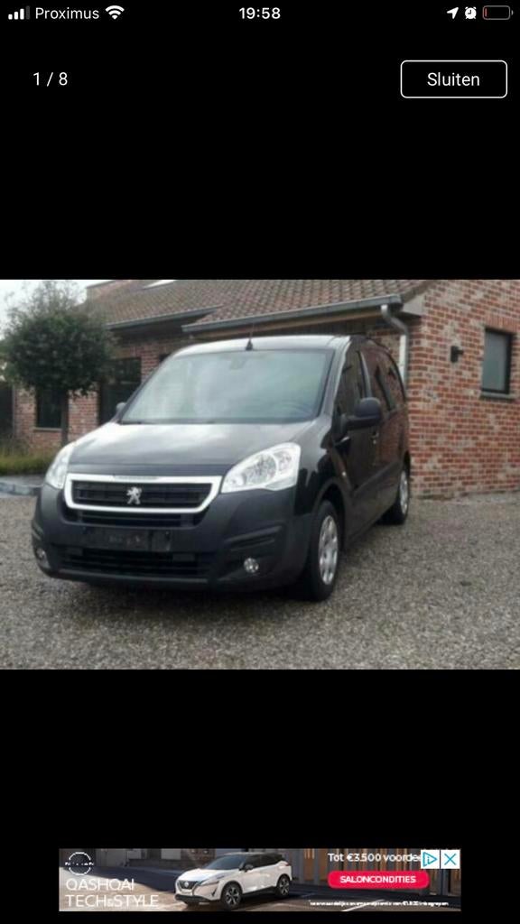 Peugeot partner 2015 euro5 b, Autos, Peugeot, Euro 5, 1250 kg, 3 places, Boîte manuelle