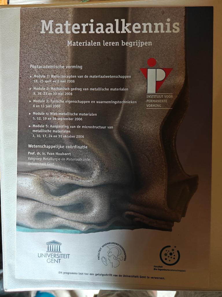 Materiaalkennis, Ophalen, Gelezen, Hoger Onderwijs
