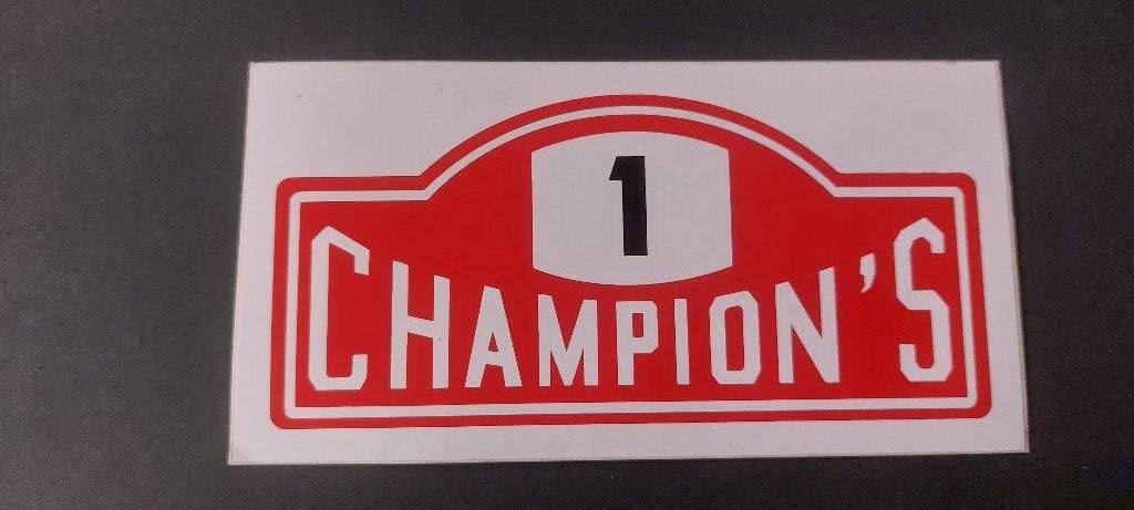 Sticker autocollant rally champion's, Envoi, Utilisé
