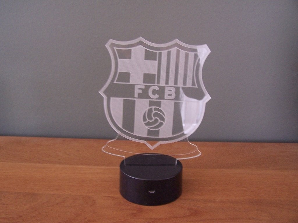 3D LED lamp FC Barcelona – 19 cm, Ophalen of Verzenden, Zo goed als nieuw, Draadloos, Overige typen