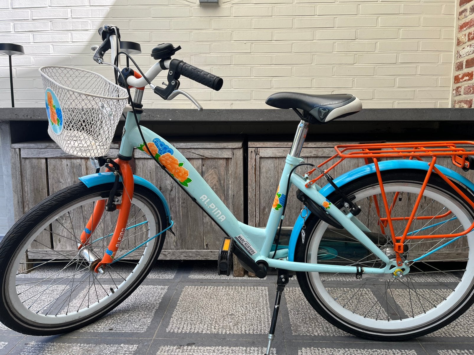 Kleurrijke kinderfiets meisje alpina 22 inch, Ophalen, 22 inch, Velgrem, Versnellingen