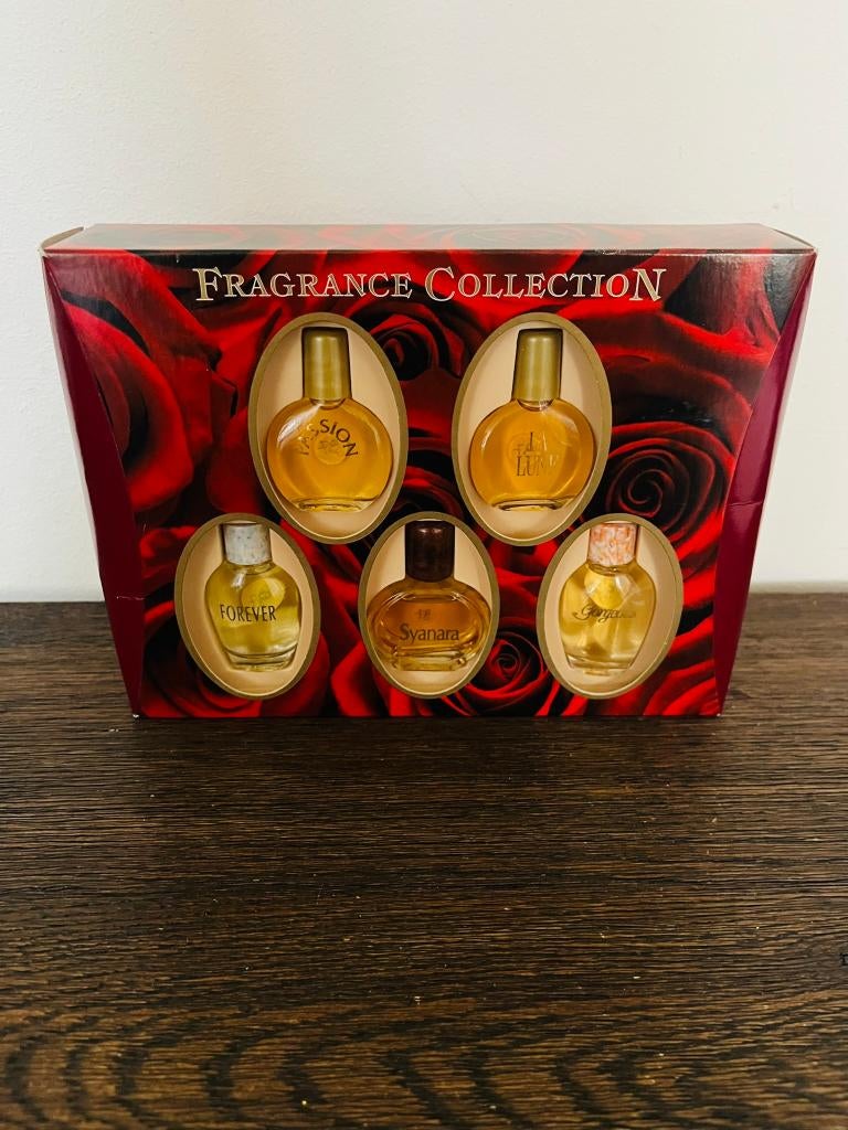 Mini coffret vintage Fragrance Collection — 5 bouteilles, Collections, Enlèvement ou Envoi, Neuf, Miniature, Plein