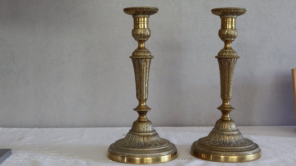 Paar kandelaars (stijl Louis XVI), Antiek en Kunst, Ophalen