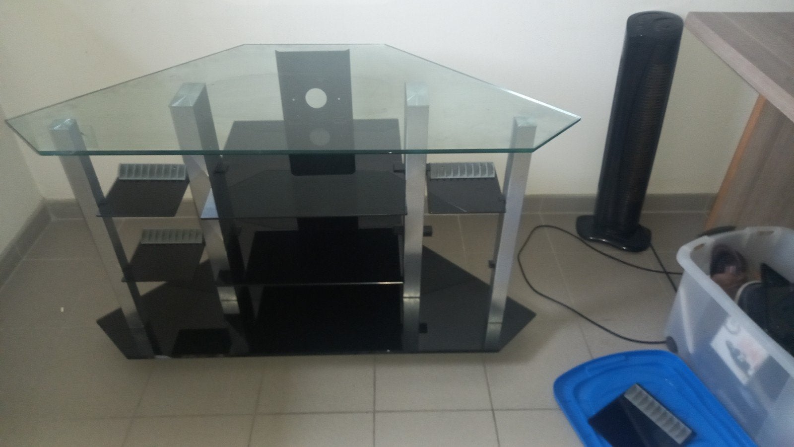 Tv-meubel, Huis en Inrichting, Ophalen, Gebruikt, Glas