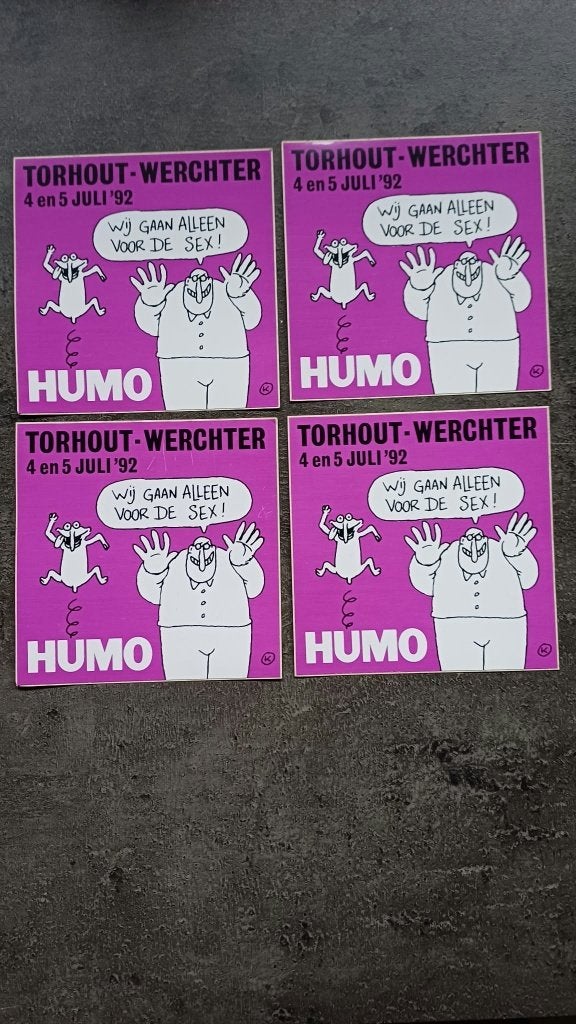 Set Torhout Werchter stickers '92, Verzamelen, Ophalen of Verzenden, Zo goed als nieuw