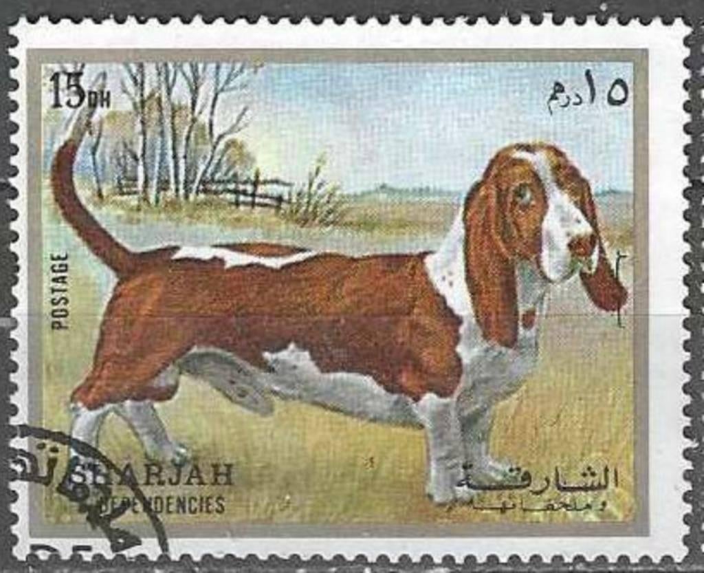 Sharjah 1972 - Stampworld 1373 - Hondenrassen - 15 Dh. (ST), Verzenden, Gestempeld