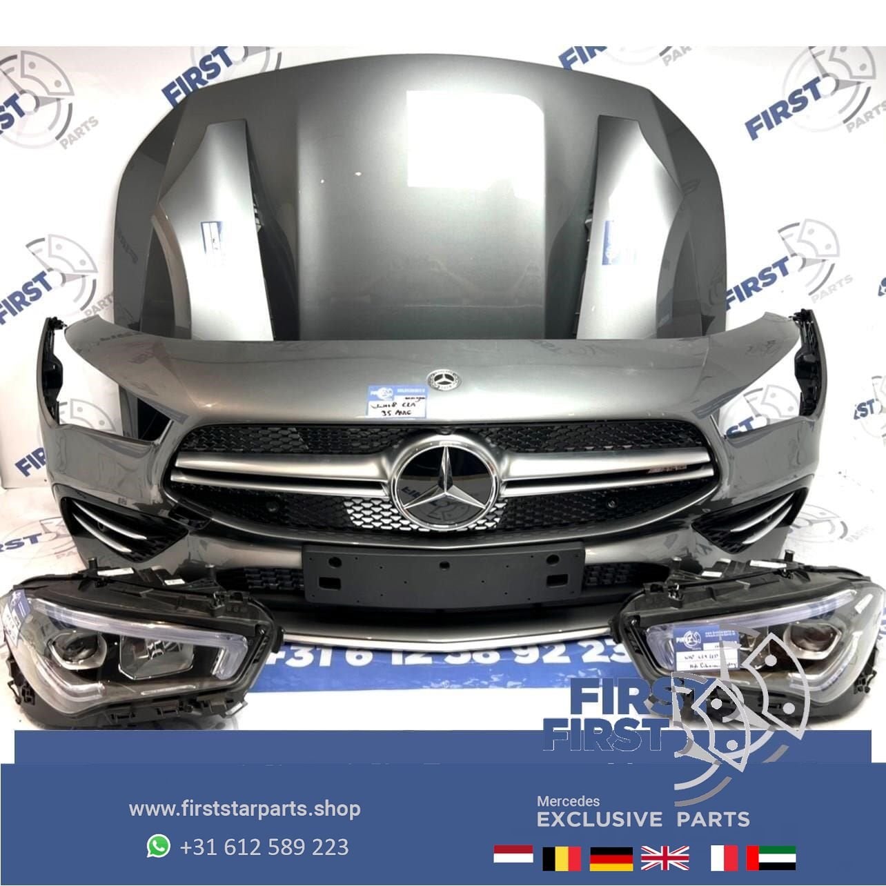 2022 W118 C118 CLA 35 AMG VOORKOP GRIJS 787 origineel Merced, Gebruikt, -, Voor, Ophalen of Verzenden