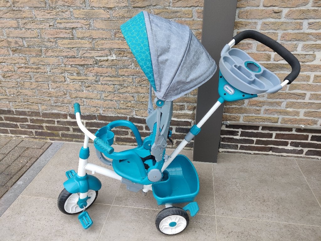 Kinderdriewieler 4 in 1 met stuurstang, Fietsen en Brommers, Ophalen, Zo goed als nieuw, Little tikes, Duwstang