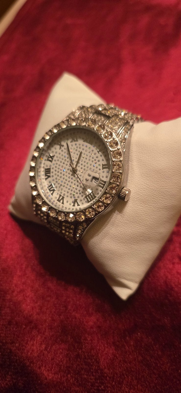 diamant look horloge, Staal, Staal, Polshorloge, Ophalen of Verzenden