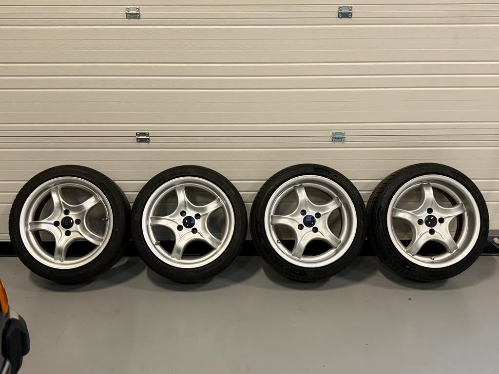 Lichtmetalen velgen breedset 16 inch 4X100, Auto-onderdelen, Banden en Velgen, Ophalen, 16 inch, Band(en)