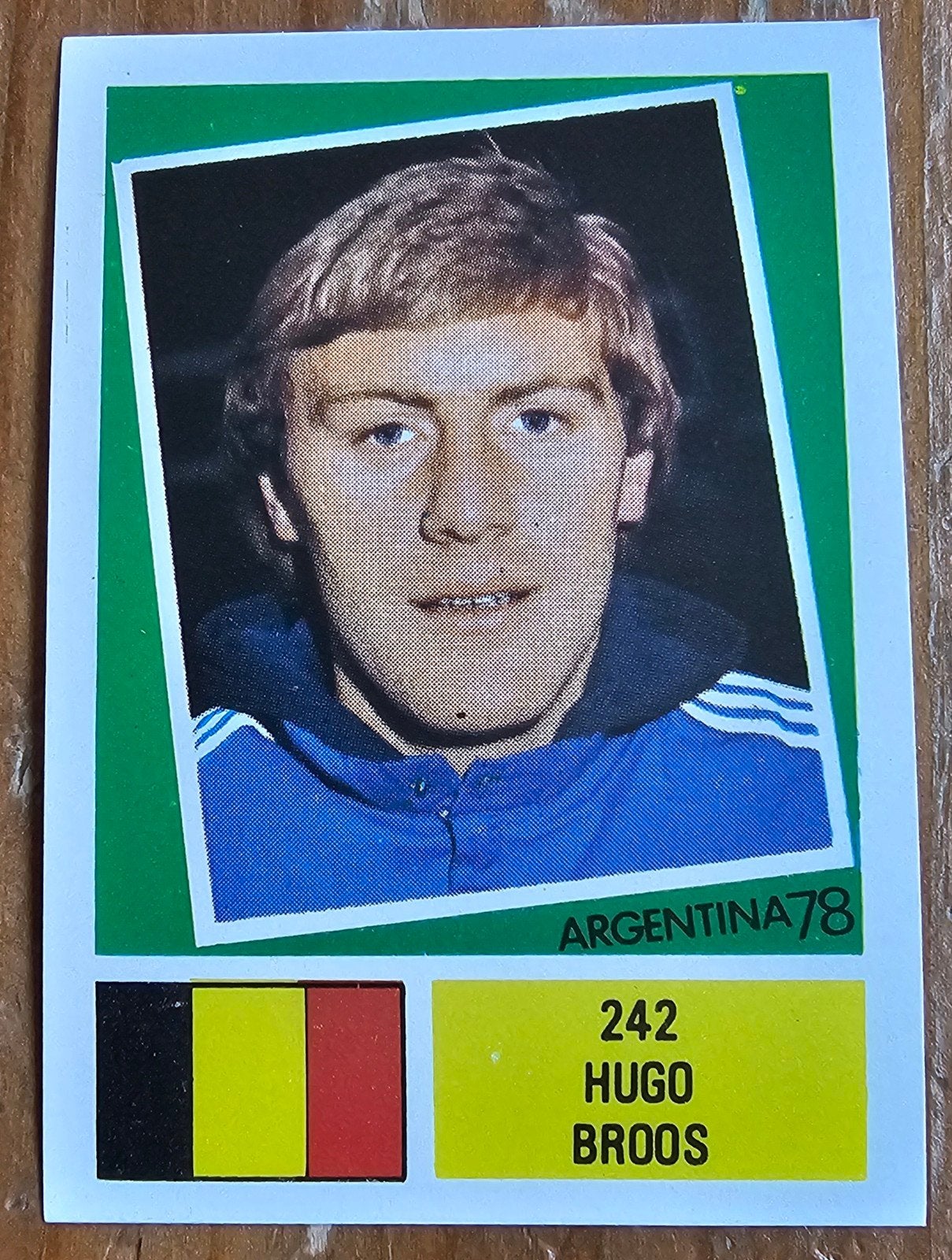 FKS (panini like) Argentina 78 #242 Hugo Broos Voetbal!, Ophalen of Verzenden, Zo goed als nieuw, Plaatje