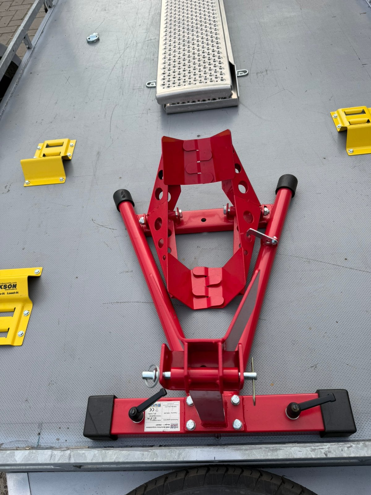 Inrij wielklem motor aanhangwagen, Ophalen, Zo goed als nieuw