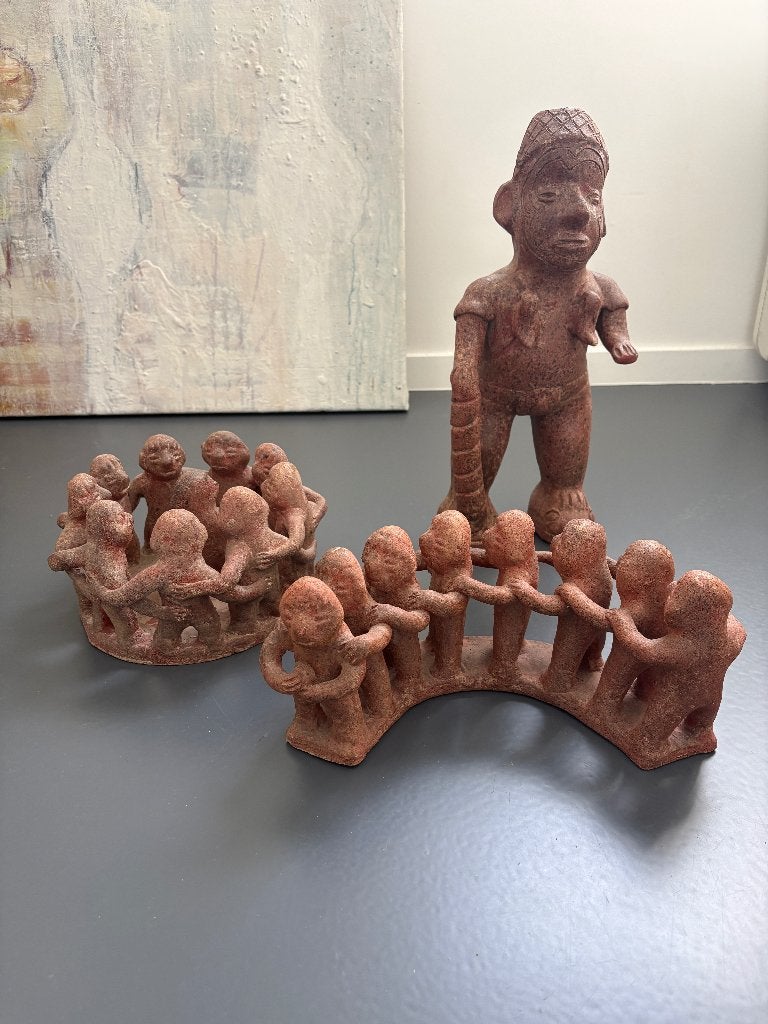 Colombiaanse beeldjes, Antiek en Kunst, Groep mensen, Minder dan 20 cm, Ophalen of Verzenden, Handgemaakt