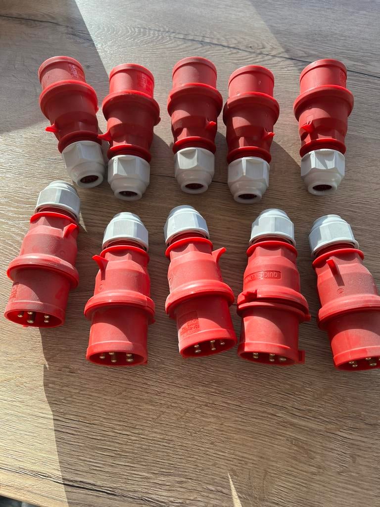 10x Bals 32A CEE Stekker 5-polig 400V Quick Connect – NIEUW, Ophalen