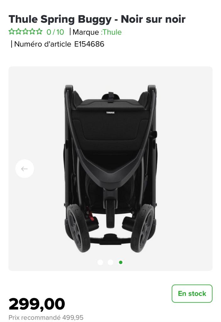 Pousette repliable pratique et facile thule, Enlèvement, Comme neuf, Harnais