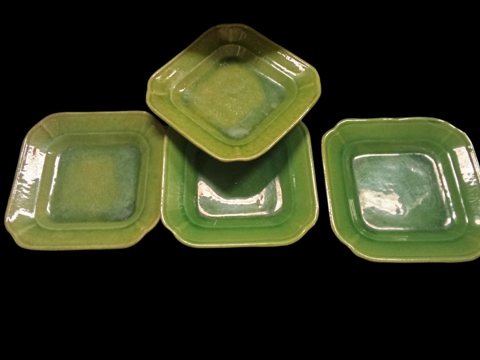 Assiettes céramique carrées vintage taille 38/40, Enlèvement ou Envoi