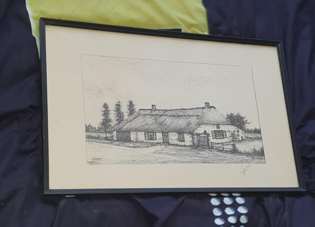 schilderij boerderij 57 cm lang en 37 cm breed, Enlèvement