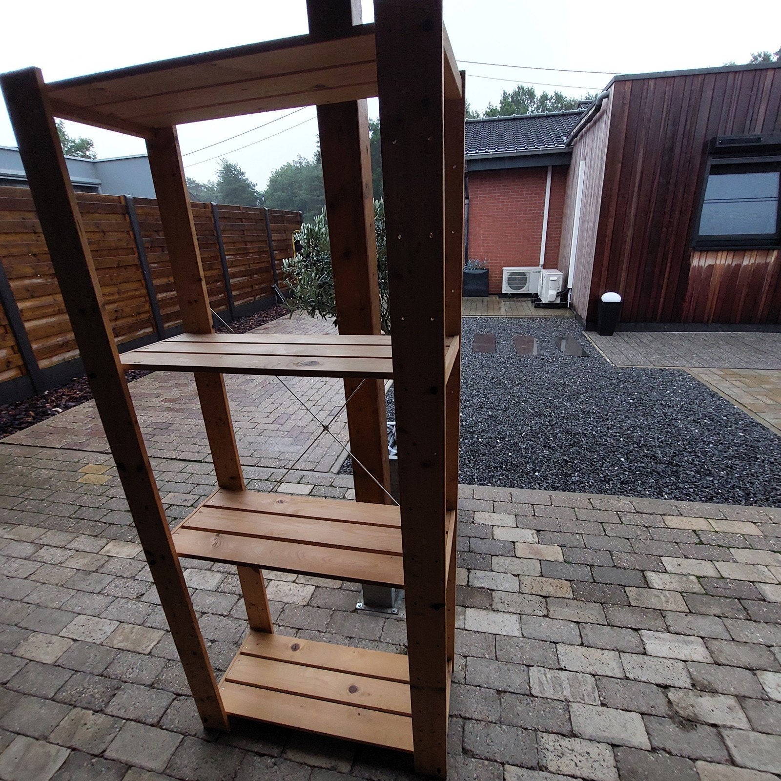 houten opbergrek, Ophalen