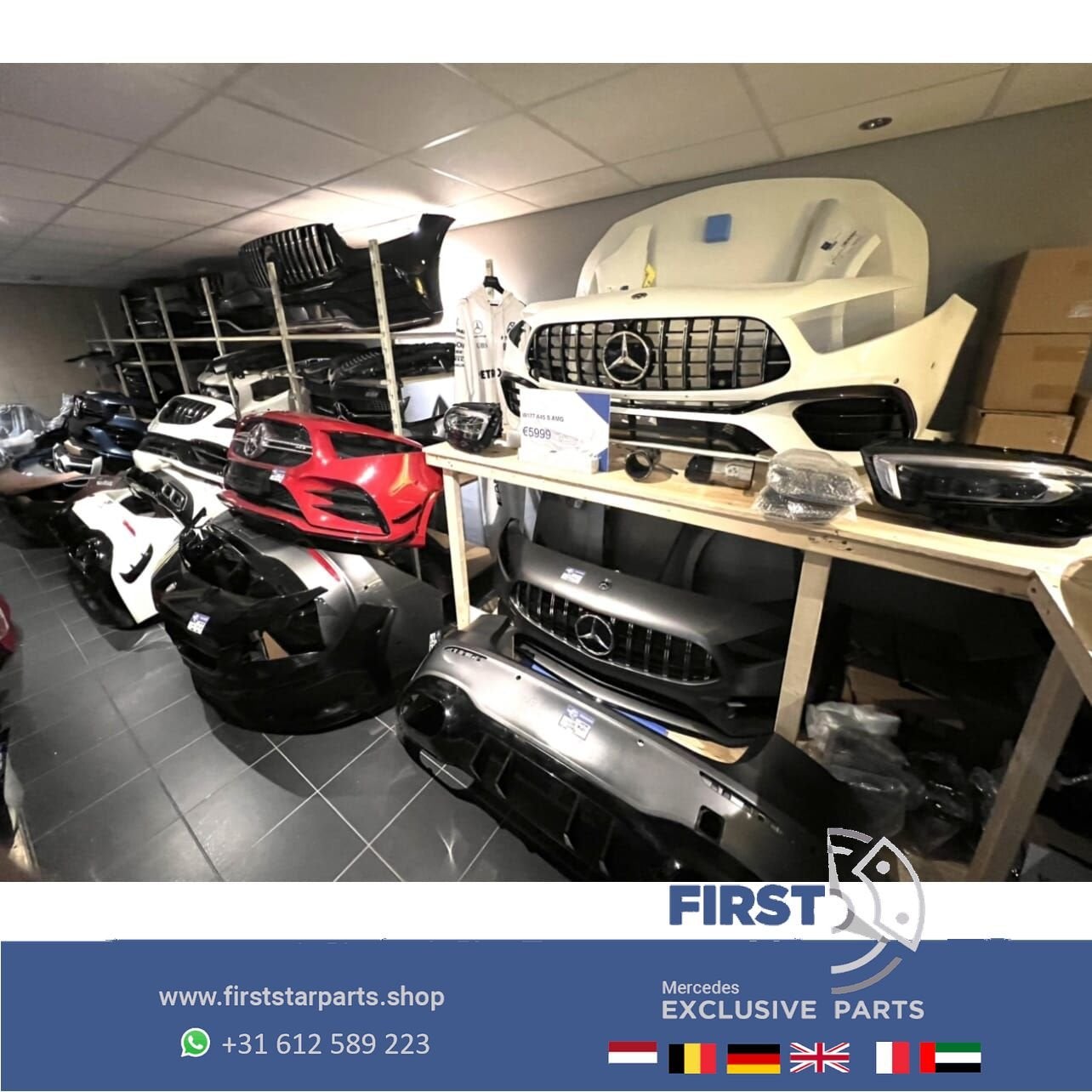 W177 AMG ACHTERBUMPER SPOILER SET AERO DYNAMICA PAKKET LINKS, Gebruikt, Ophalen of Verzenden, Achter, -