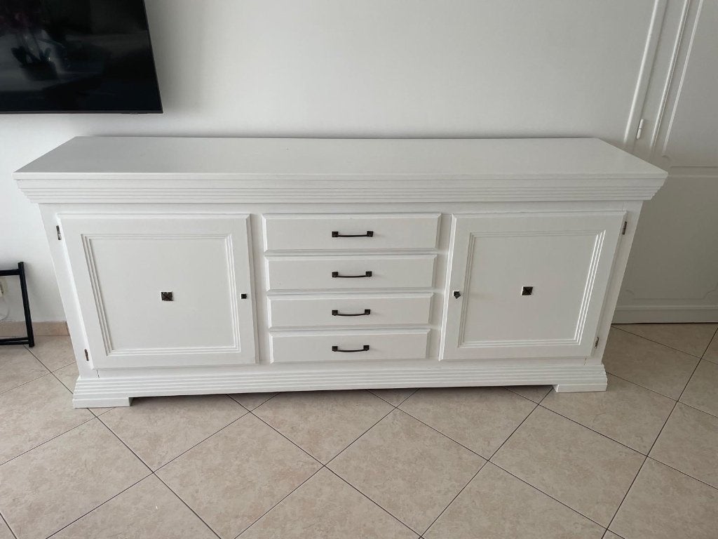 Buffet blanc 2 portes, Huis en Inrichting, Ophalen, Gebruikt, Met lade(s), Eikenhout