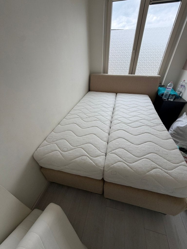 Bezorging is mogelijk 140x200 inzgs complete boxspring bed, Ophalen of Verzenden, Zo goed als nieuw, 200 cm, 140 cm