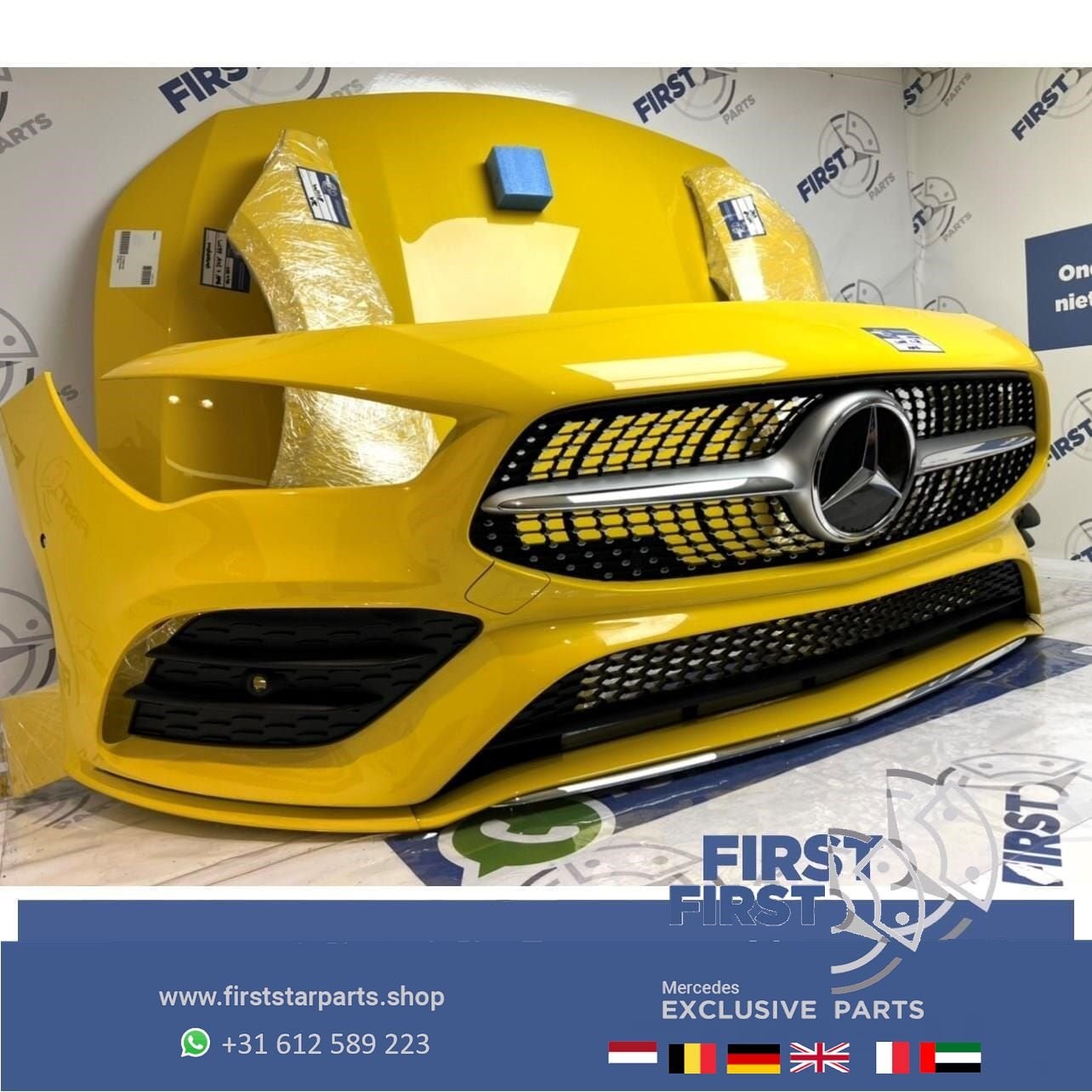 W118 C118 CLA AMG LINE VOORKOP GEEL origineel Mercedes 2018-, Utilisé, -, Avant, -