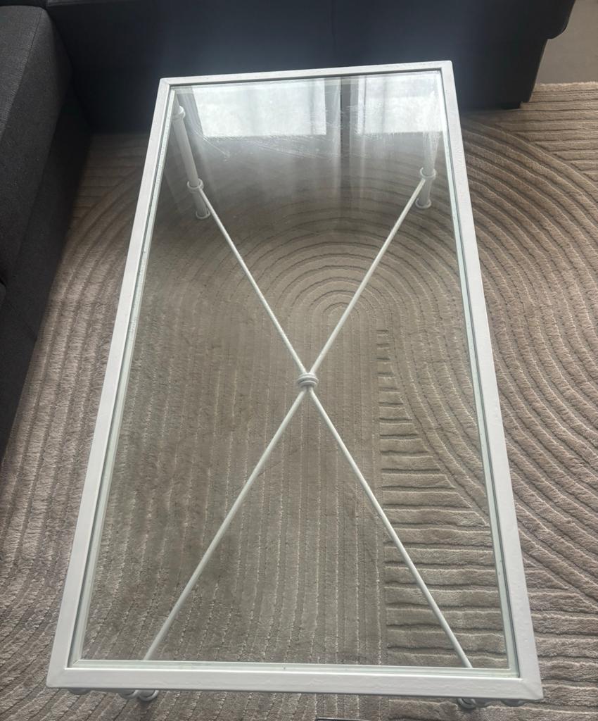Buiten tafel, Ophalen, Zo goed als nieuw, Rechthoekig, Glas