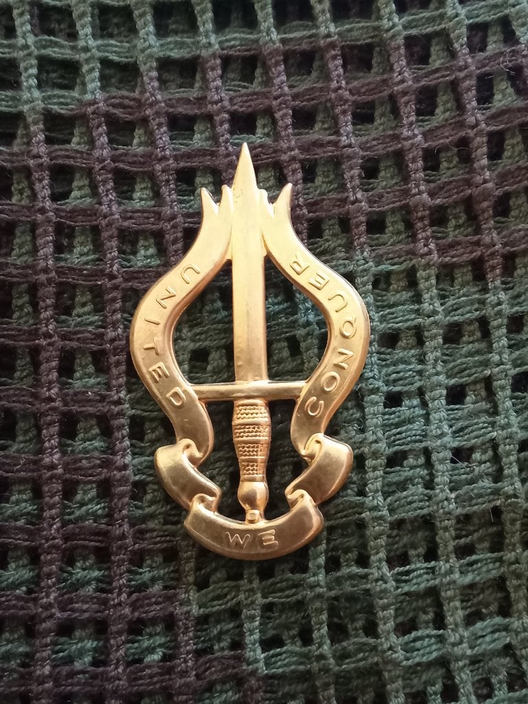 insigne de béret dû 2 cod para commando belge en bronze, Collections, Enlèvement ou Envoi